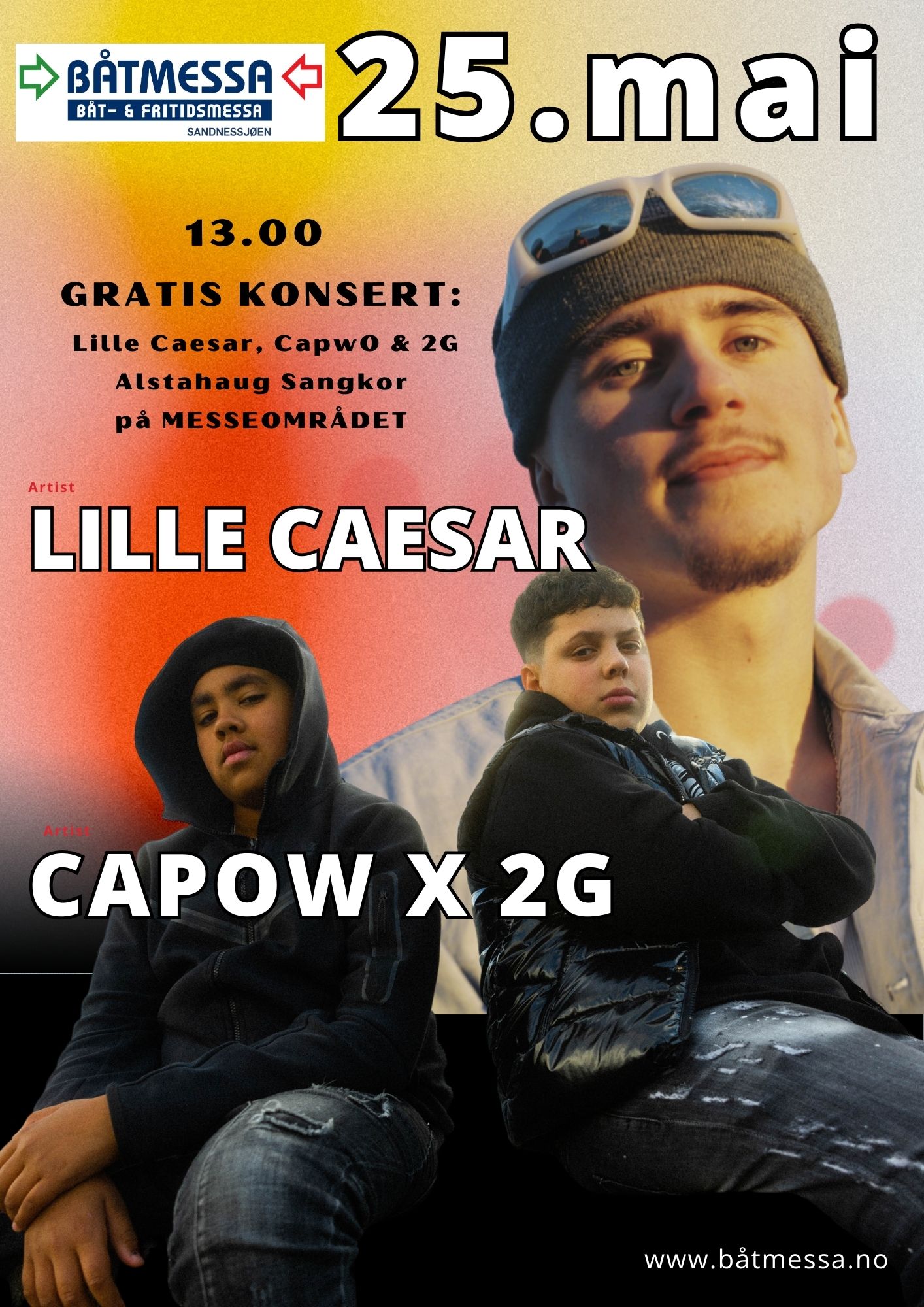 13.00 GRATIS KONSERT Lille Caesar CapwO 2G Alstahaug Sangkor pa MESSEOMRADET